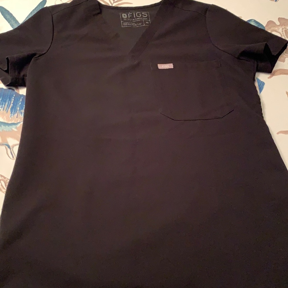 FIGS - Black XS One Pocket Scrub Top